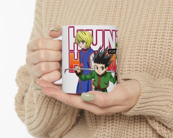 Hunter X Hunter Anime Ceramic Mug: Otaku Gift, 11oz/15oz Coffee Cup for Fans, Birthday & Holiday