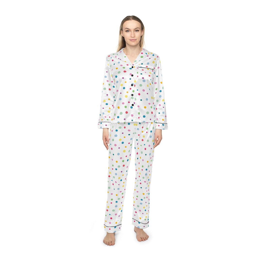 Pyjamas Colorful Colorful Polka Dot Satin Pajamas for Women | Stylish Sleepwear, Cozy ...