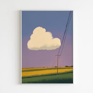 Minimalistisches Wolken-Poster - Gelassene Landschaft als Kunstdruck für das moderne Wohndekor