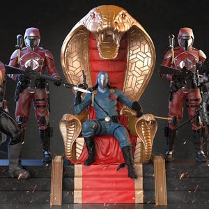 3D Printed G.I. Joe Diorama: Cobra Commander, Destro, Baroness