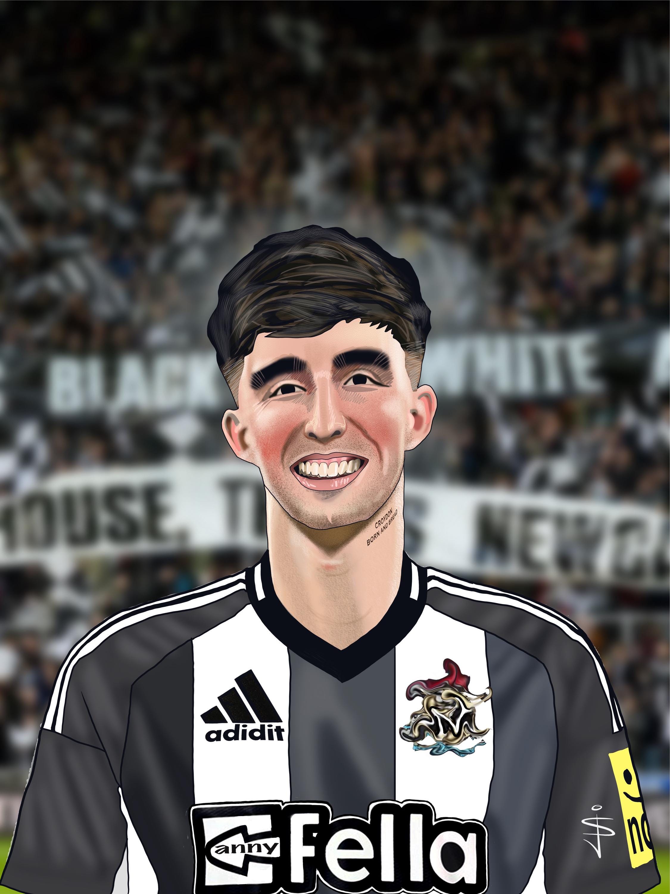 2025 Tino Livramento Digital Caricature Print size 16ins x 12ins