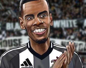 2025 Alexander Isak Digital Caricature Print size 16ins x 12ins
