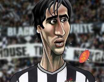 2023-2024 Sandro Tonali Digital Caricature Print size 16ins x 12ins