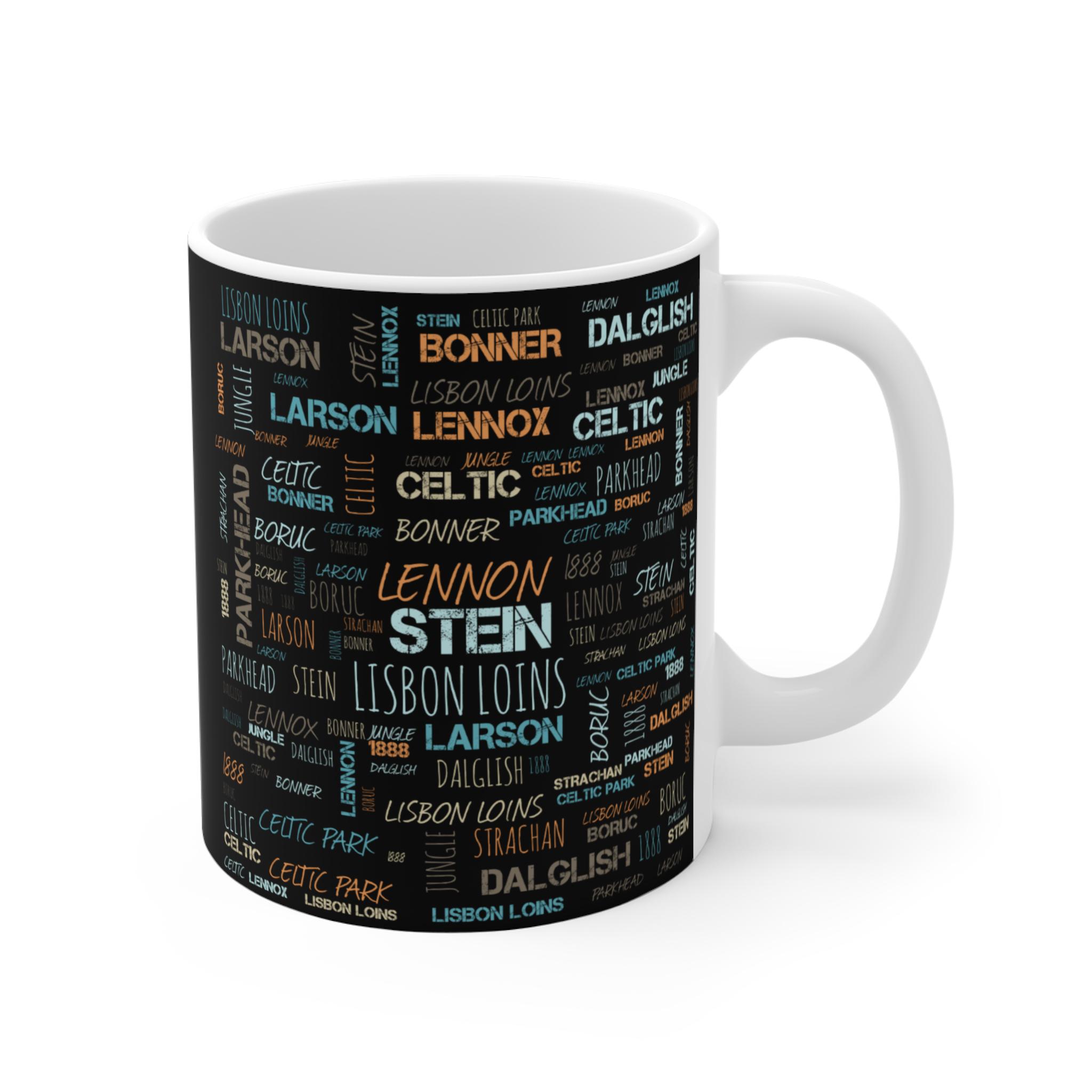 Celtic Legends WordArt, Coffee Cup, Football Fan Gift, Soccer Team Memorabilia, Sports Fan Mug, Celtic Soccer Fan Mug Mug 11oz