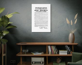 Irish Proclamation Matte Canvas, Stretched Irish rebel leaders 1916, Wall Art Decor, Home Office Decoration, Gift for History