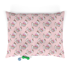Cat Bed - Pet Bed for Cats, Cute Cat Pattern, Feline Sleeping Mat, Kitten Cushion, Animal Print Bedding
