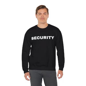 Security Staff Sweatshirt, Security Guard Apparel, Crewneck Workwear Jumper, Security Team Uniform, Security Officer Top