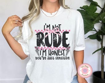 non sono maleducato, sono onesto maglietta, maglietta atteggiamento, maglietta divertente, regalo sarcastico, maglietta carina divertente, magliette grafiche divertenti, maglietta sarcastica