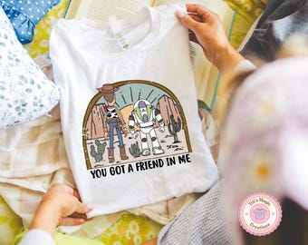 Camiseta de Disney "Woody y Buzz", "Tienes un amigo en mí", camiseta de Toy Story, camiseta de juguetes a juego, camiseta de Woody y Buzz, regalo familiar de Disney