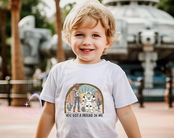 Camiseta Disney "You Got A Friends In Me", camiseta infantil de Toy Story, camiseta de juguetes a juego, Woody y Buzz, regalo familiar Disney