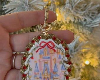 Pingente/Chaveiro de Castelo de Natal para Bolsa