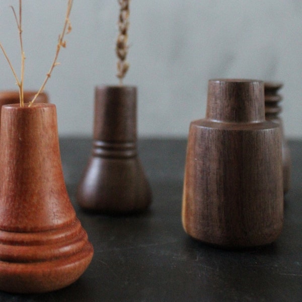 Mini Black Walnut Wood Dried Flower Vase #1 - Dry Vase - Minimalist decor