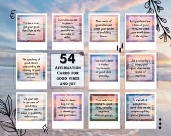 54 Good Vibes Affirmation Cards: Sunshine Pocket Quotes (Printable)