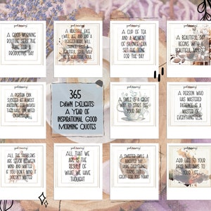 365 Tarjetas de afirmación matutina, 365 Delicias del amanecer: un año de citas inspiradoras de buenos días, afirmaciones imprimibles, tarjetas inspiradoras