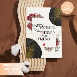 Happy Birthday Forever Ever Friend-kaart, digitale kaart voor beste vriend, BFF-kaart, vriendschapskaart, kaart voor speciale gelegenheden