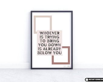 Lámina con cita motivacional: Decoración para el ajetreo de la oficina (descarga digital)