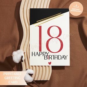 Milestone 18th Birthday Card, Wydrukowana Karta Z Pozdrowieniami, Wszystkiego Najlepszego z Okazji 18 Urodzin, Karta Z Pozdrowieniami Nastolatków, Karta Cyfrowa