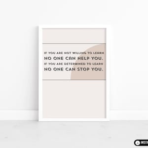 Wenn Sie nicht bereit sind, moderne Kunstdruck, Poster, Wandkunst, Inspiration Dekor zu lernen, entschlossen, inspirierendes Plakat zu lernen