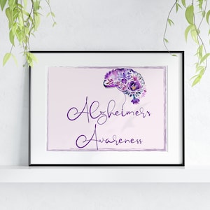 Alzheimer Awareness Printable, Dementia Care Wall Art, Inspirational Quote, Memory Loss Support Gift
