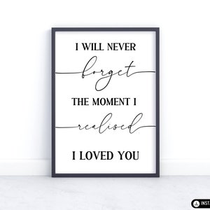 Cuadro con cita de amor, regalo sentimental de aniversario (descarga digital)