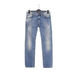 Jeans Dolce & Gabbana con logo in metallo anticato azzurro