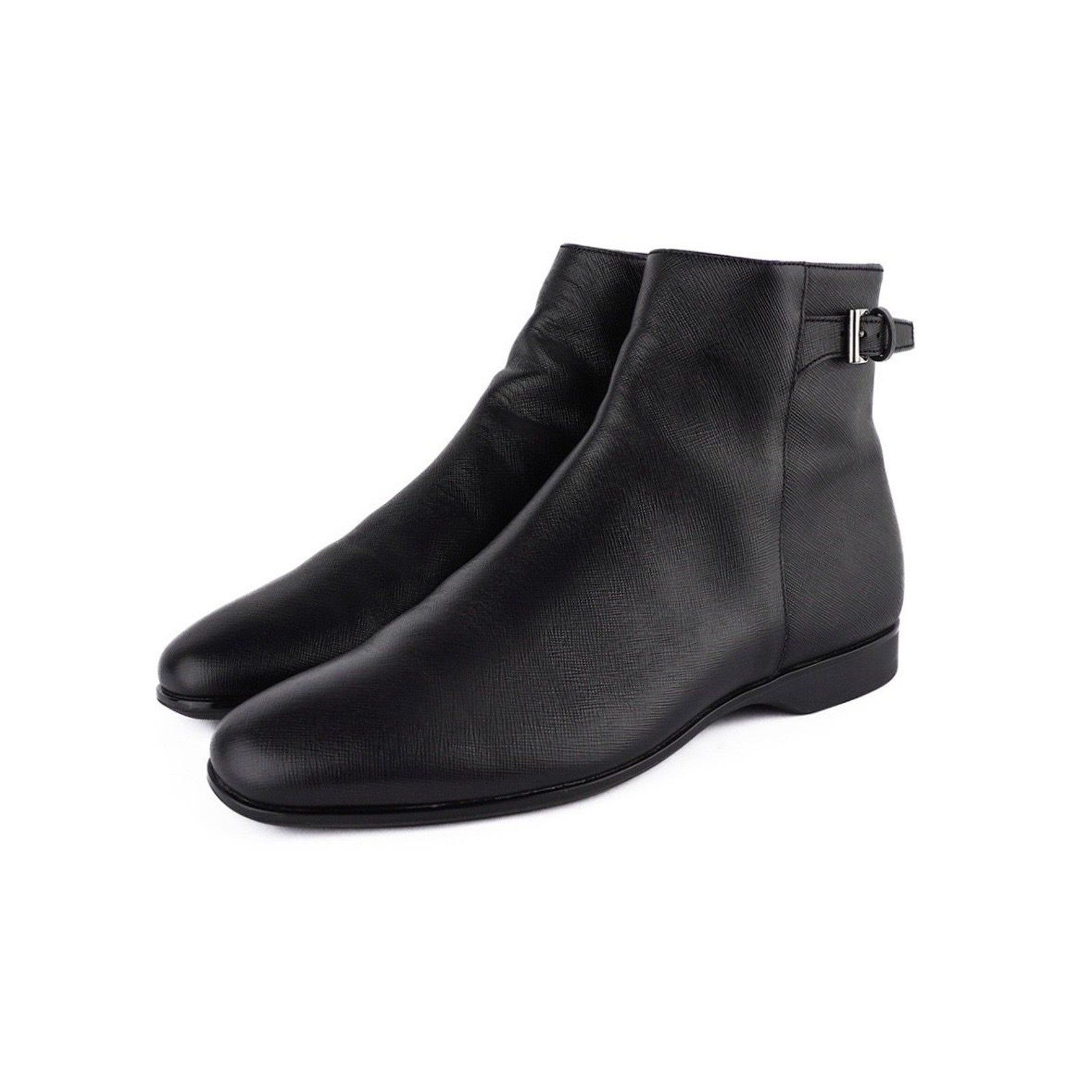 Prada Milano Classic Saffiano Leather Black Chelsea Boots Etsy UK
