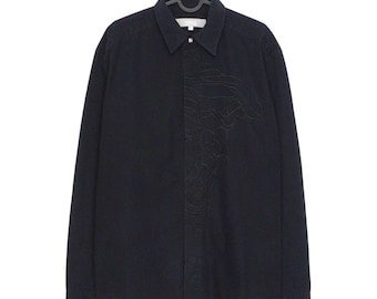 Versace Medusa Big Logo Black Long Sleeve Shirt