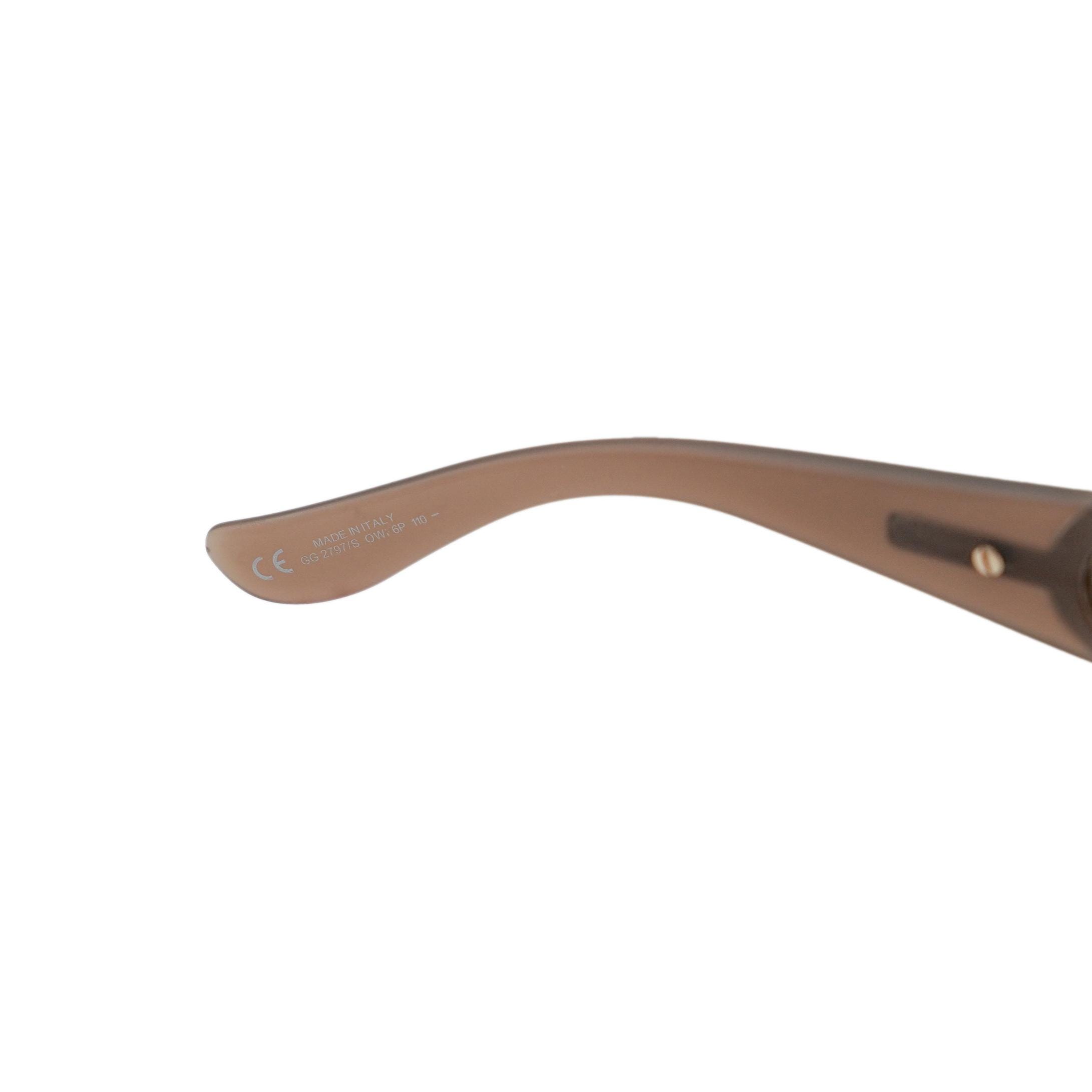 Gucci GG2797/S Shield‎ Sunglasses Brown Gradient Oversized Rimless GG Logo Italy Vintage gucci gg 2797 brown gradient shield logo sunglasses main image 4