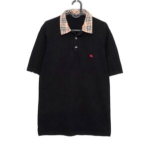 トップス Burberry black nova check polo shirt s-l400.jpg