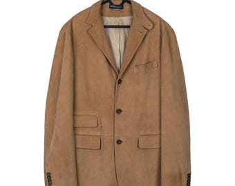 Polo Ralph Lauren Brown Goat Suede Leather Blazer Jacket