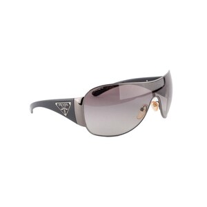 Vintage Prada Shield SPR 57L Triangle Logo Mask Sunglasses  display picture 3