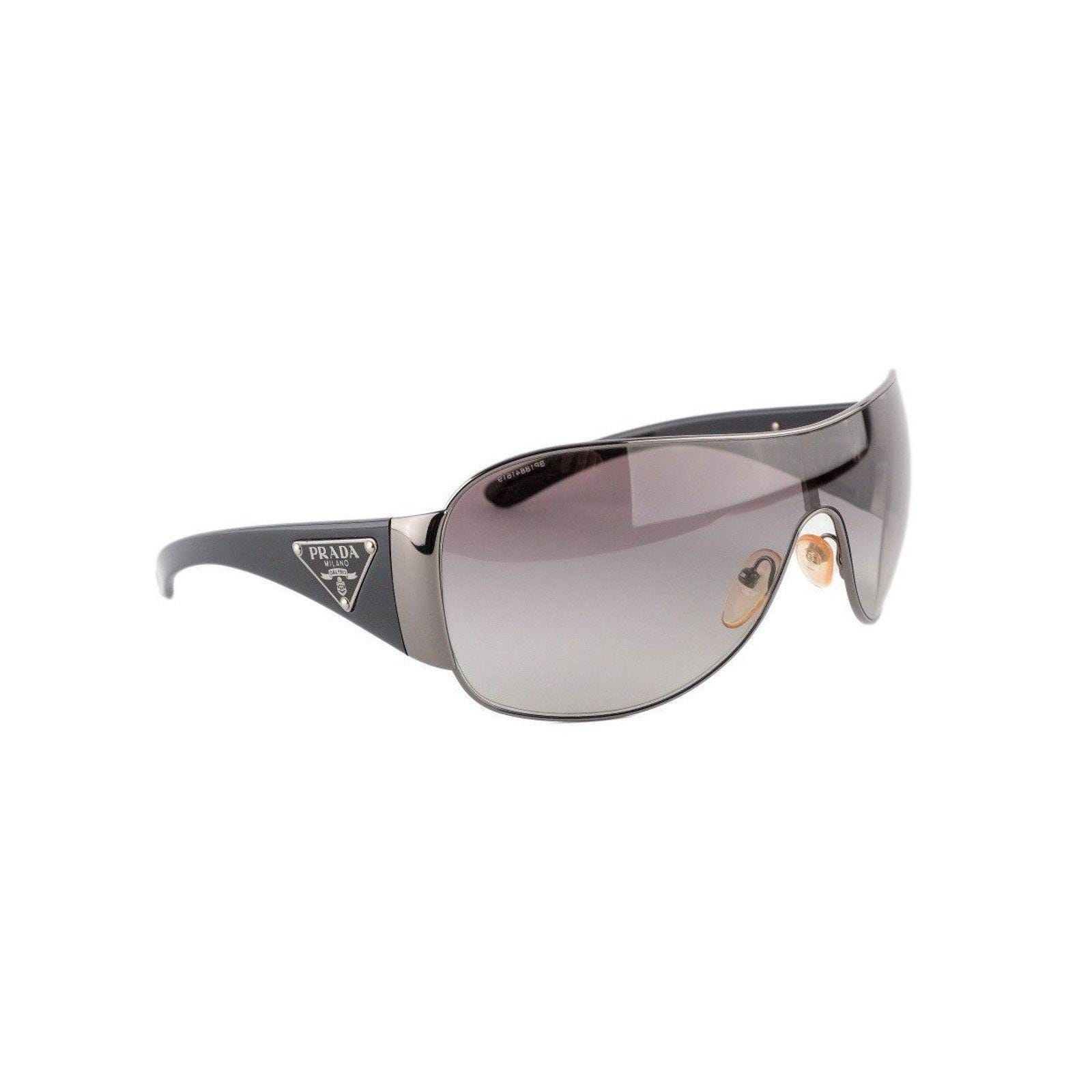 Vintage Prada Shield SPR 57L Triangle Logo Mask Sunglasses  display picture 1