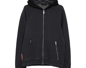 Vintage PRADA Sport Nylon Hood Zipped Sweat - M - Etsy