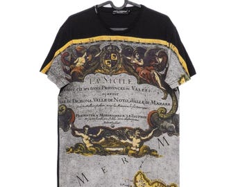 Vintage Dolce Gabbana La Sicile Baroque Print Tee Shirt