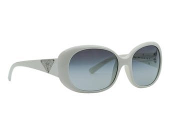 Prada Milano SPR 27L White Oval Triangle Logo Sunglasses