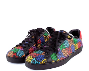 Gucci Ace Psychedelic GG Monogram Logo Leather Sneakers