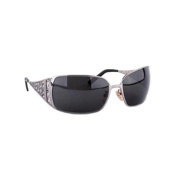 小物 FENDI Vintage Silver logo sunglasses Vintage 90's Fendi FF Silver Monogram Logo Black Sunglasses