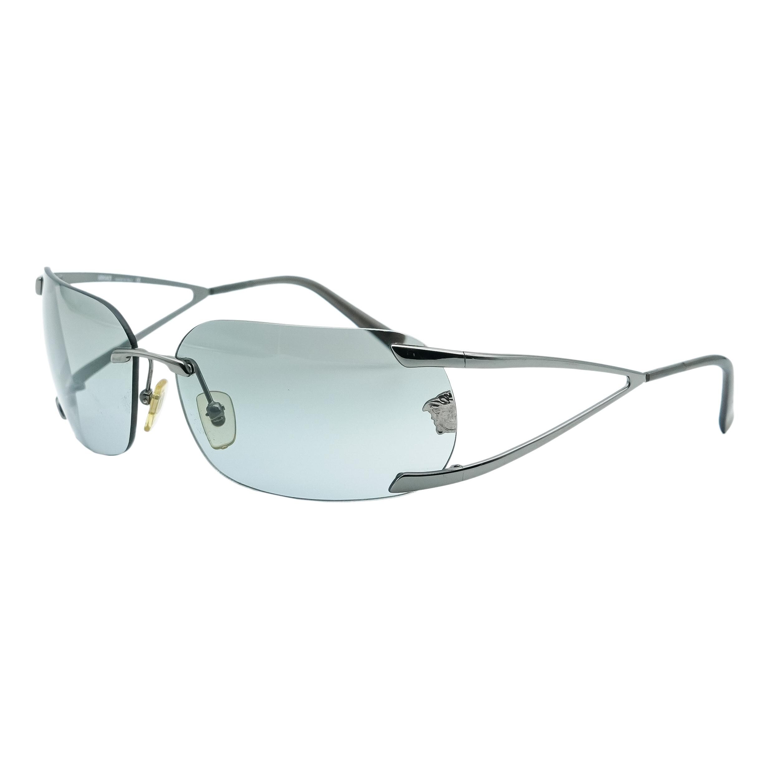 Vintage Versace Medusa Logo Silver Frame Rimless Sunglasses - Etsy