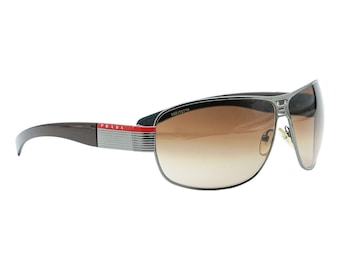 Vintage Prada Sport Shield Brown Gradient Lenses Sunglasses