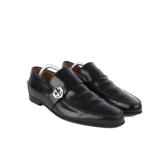 シ*読様 gucci square toe roafer Gucci Square Toe Loafers Black Leather Size 43.5 E