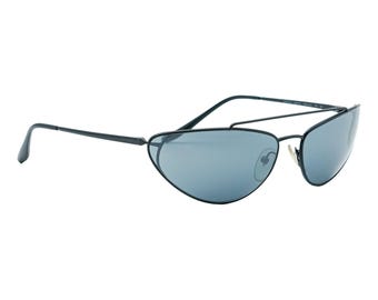 Prada SPR 62V Cat Eye Black Metal Sunglasses