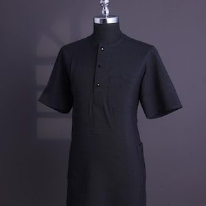 Charcoal black Senator for Male with Swarovski Buttons Traditional Native