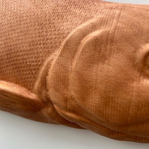 May include: Close-up of a brown, textured fabric with a subtle woven pattern. The fabric has a soft, velvety appearance and a warm, earthy tone. The image highlights the texture and the play of light and shadow on the material.