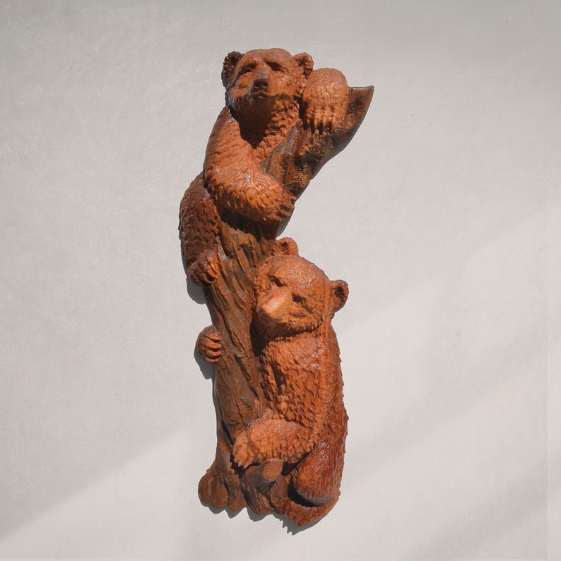 Wooden Carving Bear Halloween Gift Home Decor Housewarming Gift Etsy