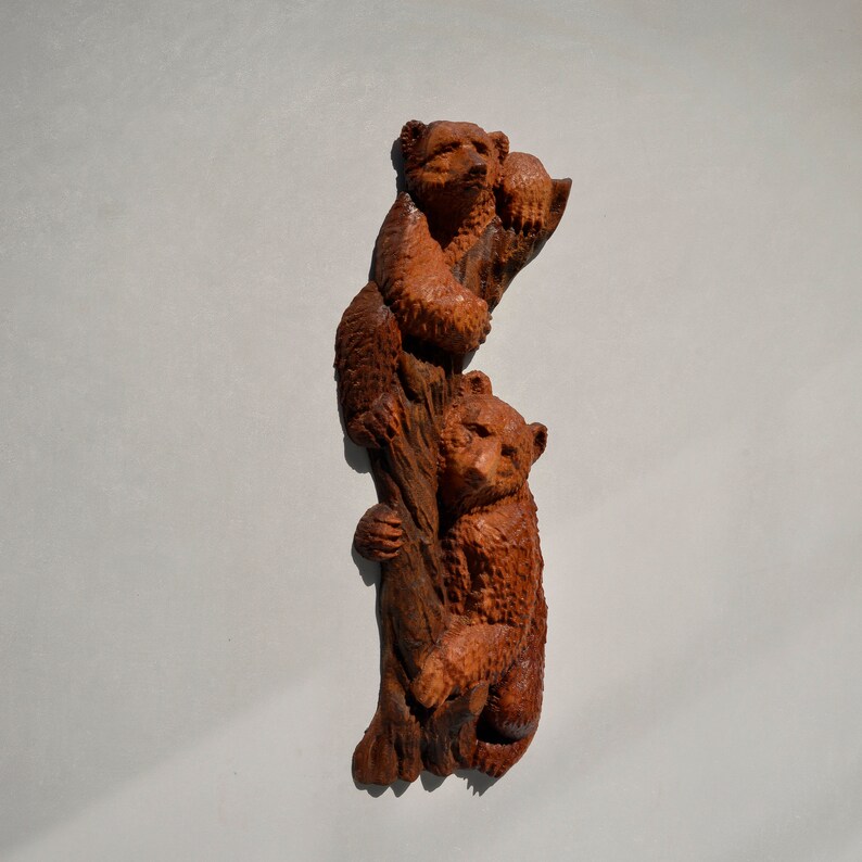 Wooden Carving Bear Halloween Gift Home Decor Housewarming Gift Etsy