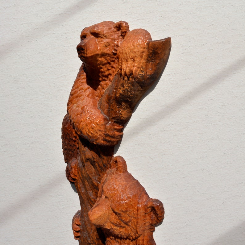 Wooden Carving Bear Halloween Gift Home Decor Housewarming Gift Etsy