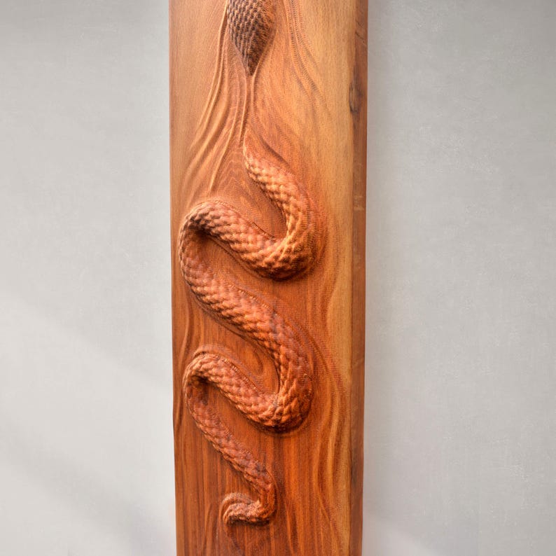 Beech Wood Snake Sculpture: Rustic Wall Decor - Etsy