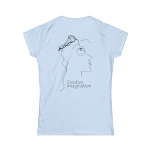 Artistic Women&#39;s Creative Imagination with a Minimalist Line Drawing Design, Available in 3 Colors, Wearable Art, Perfect Gift for Her
