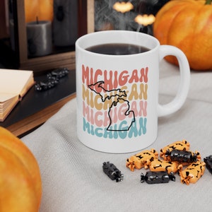 Michigan Coffee Mug, Custom Michigan cup, Ceramic coffee mug, Michigan Gift, Coffee lover gift, Michigan mug, Michigan native cup,Travel mug