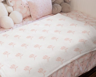 Coquette Plush Velveteen Blanket, Pink Bow Decor